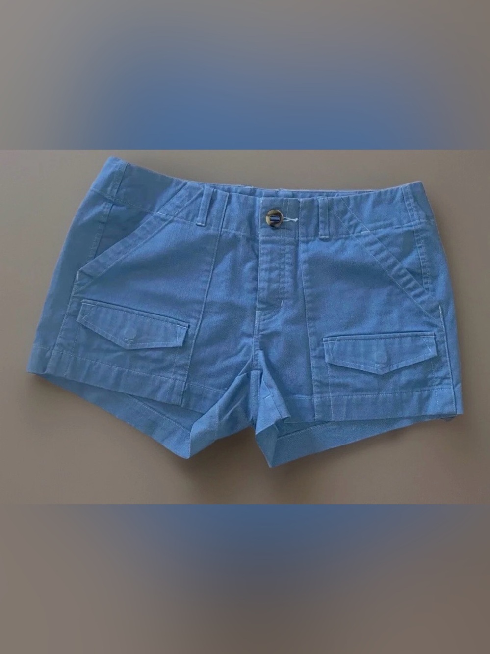 Mountain Hardwear women’s size 6 Shorts Slate Blue Hike Cotton Blend Button Up